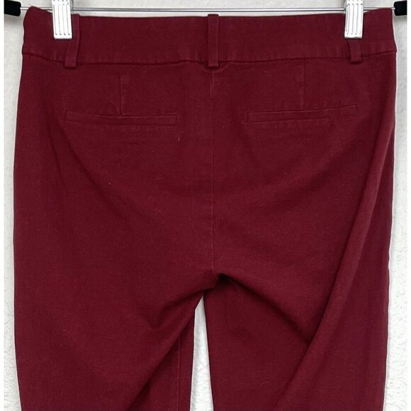 J. CREW Womens SIZE 0 Wine Cropped Twill Winnie PANTS w/ Scalloped Hem H5171 EUC - Picture 6 of 9